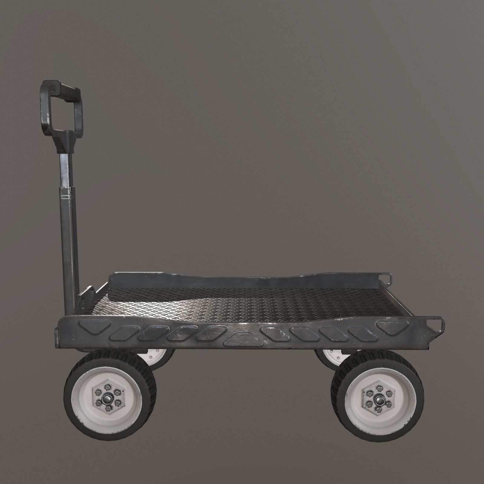 Industrial cart Low-poly 3D model_8