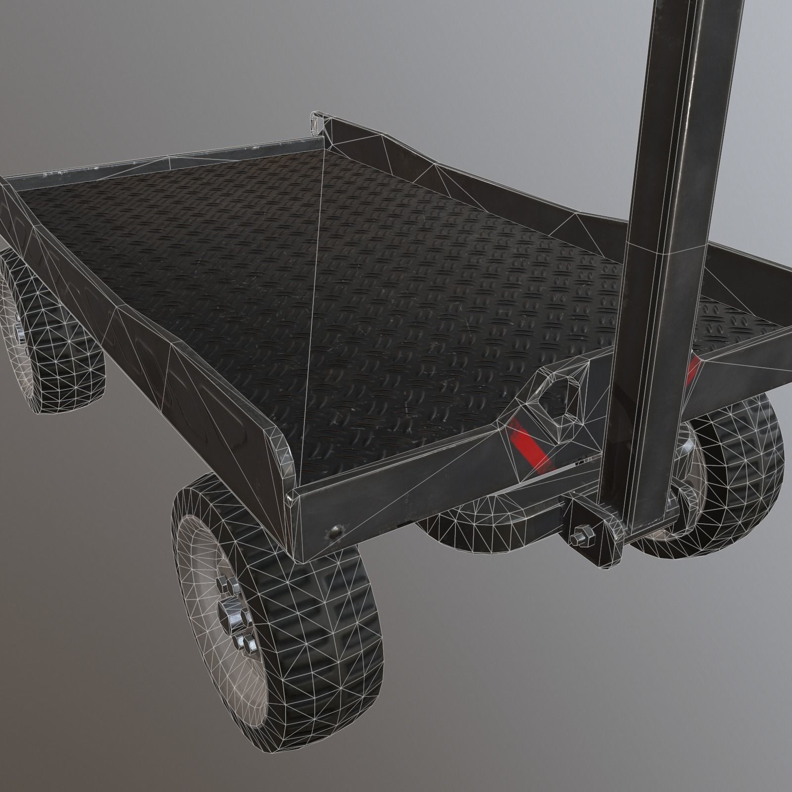 Industrial cart Low-poly 3D model_2
