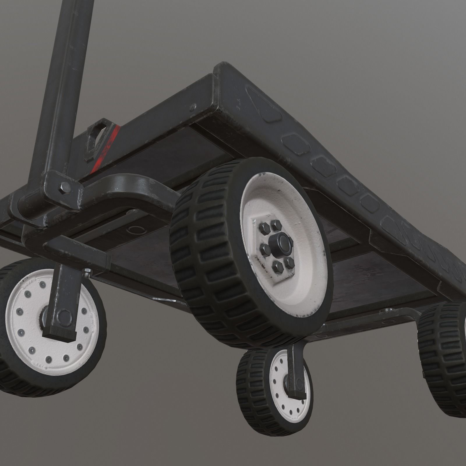 Industrial cart Low-poly 3D model_4