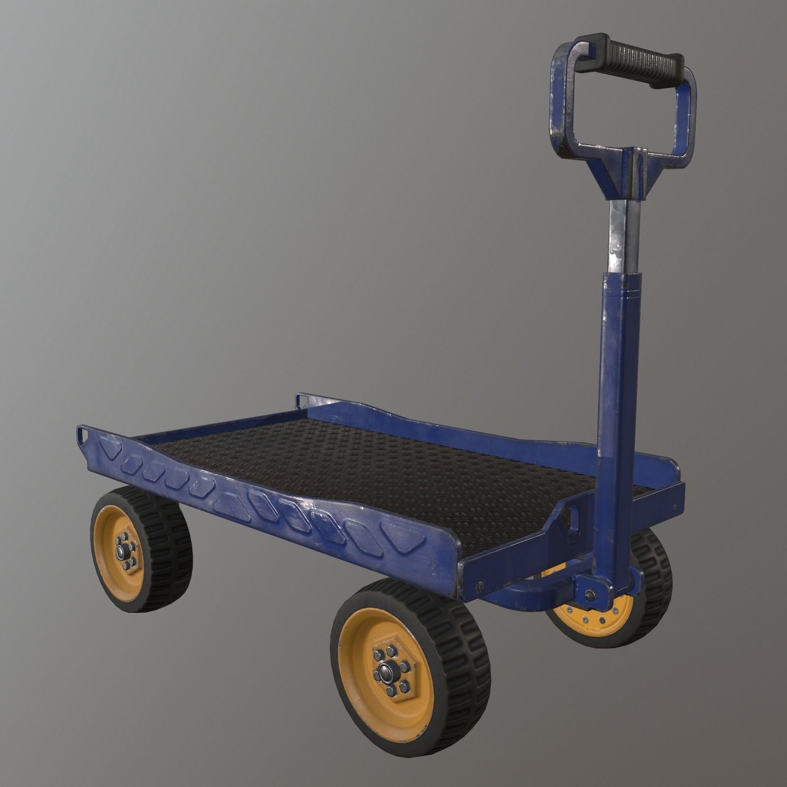 Industrial cart Low-poly 3D model_13