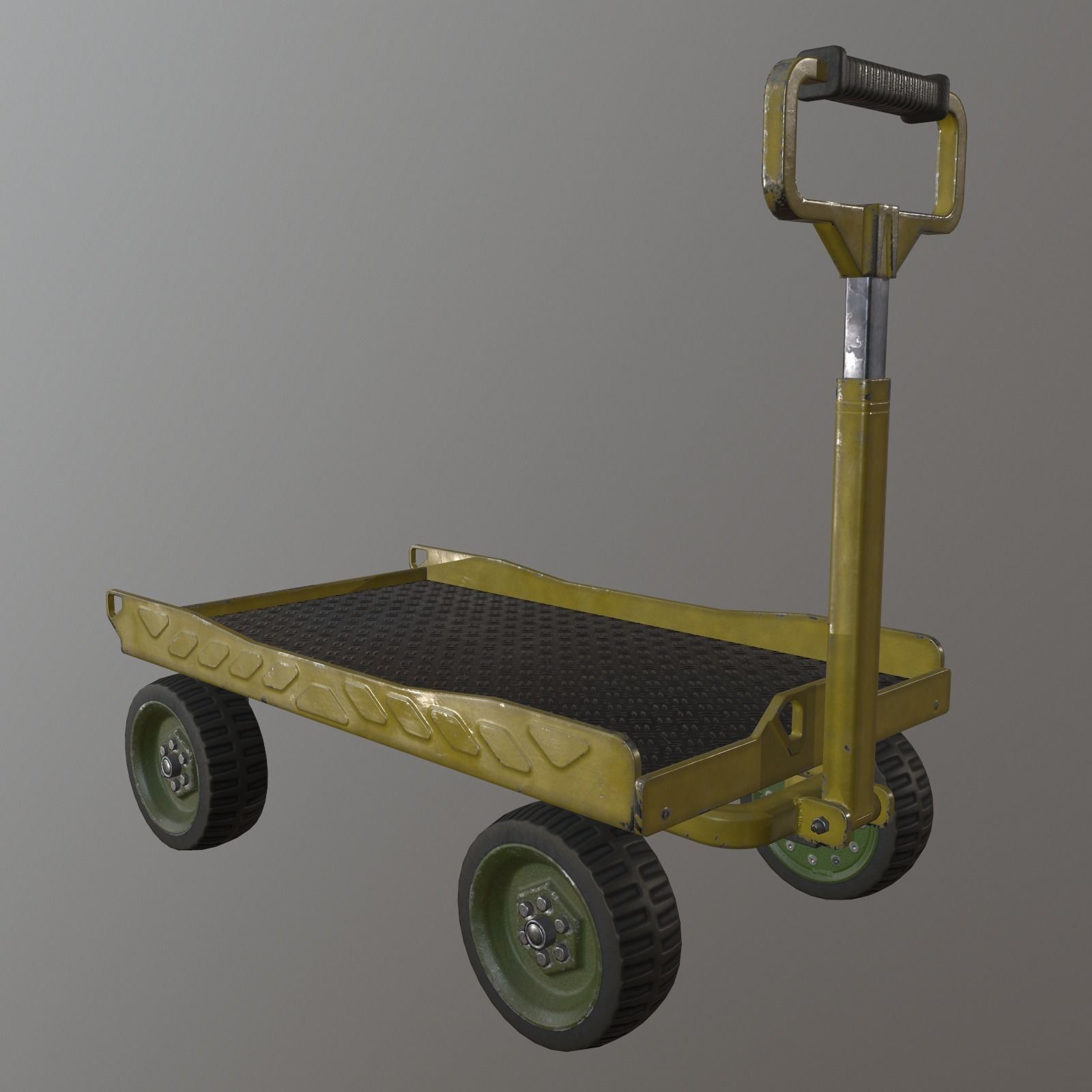 Industrial cart Low-poly 3D model_12