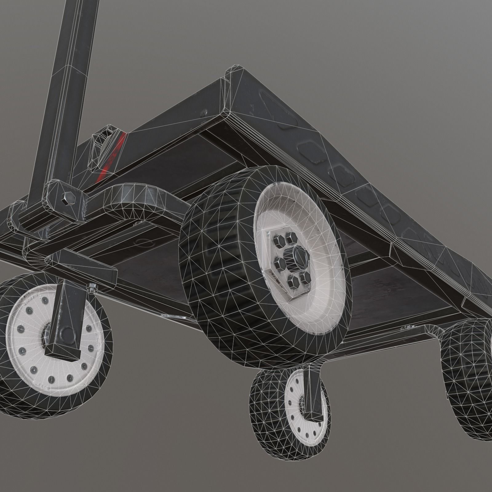 Industrial cart Low-poly 3D model_5