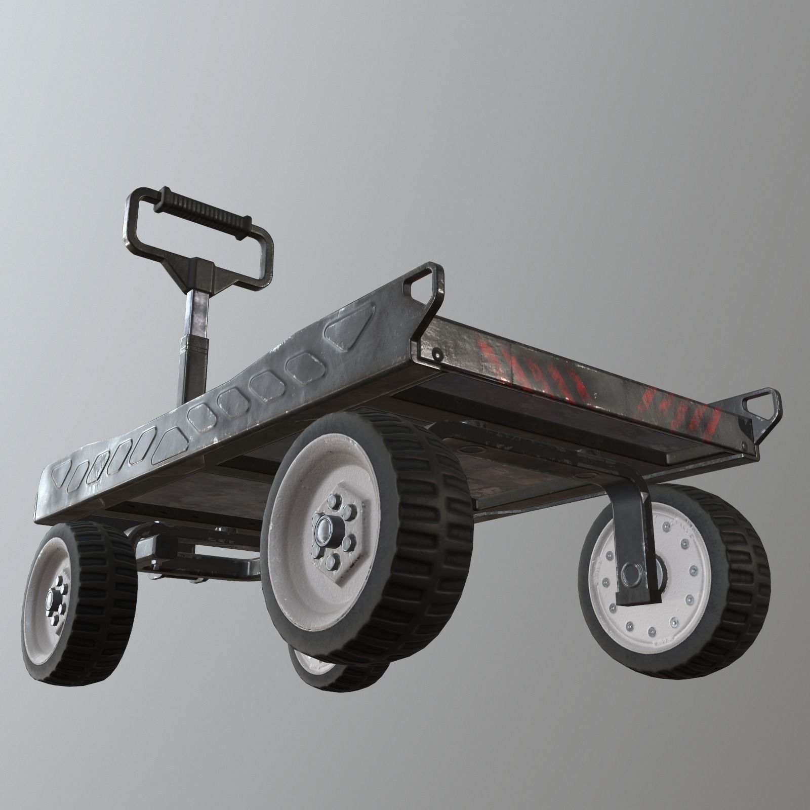 Industrial cart Low-poly 3D model_6