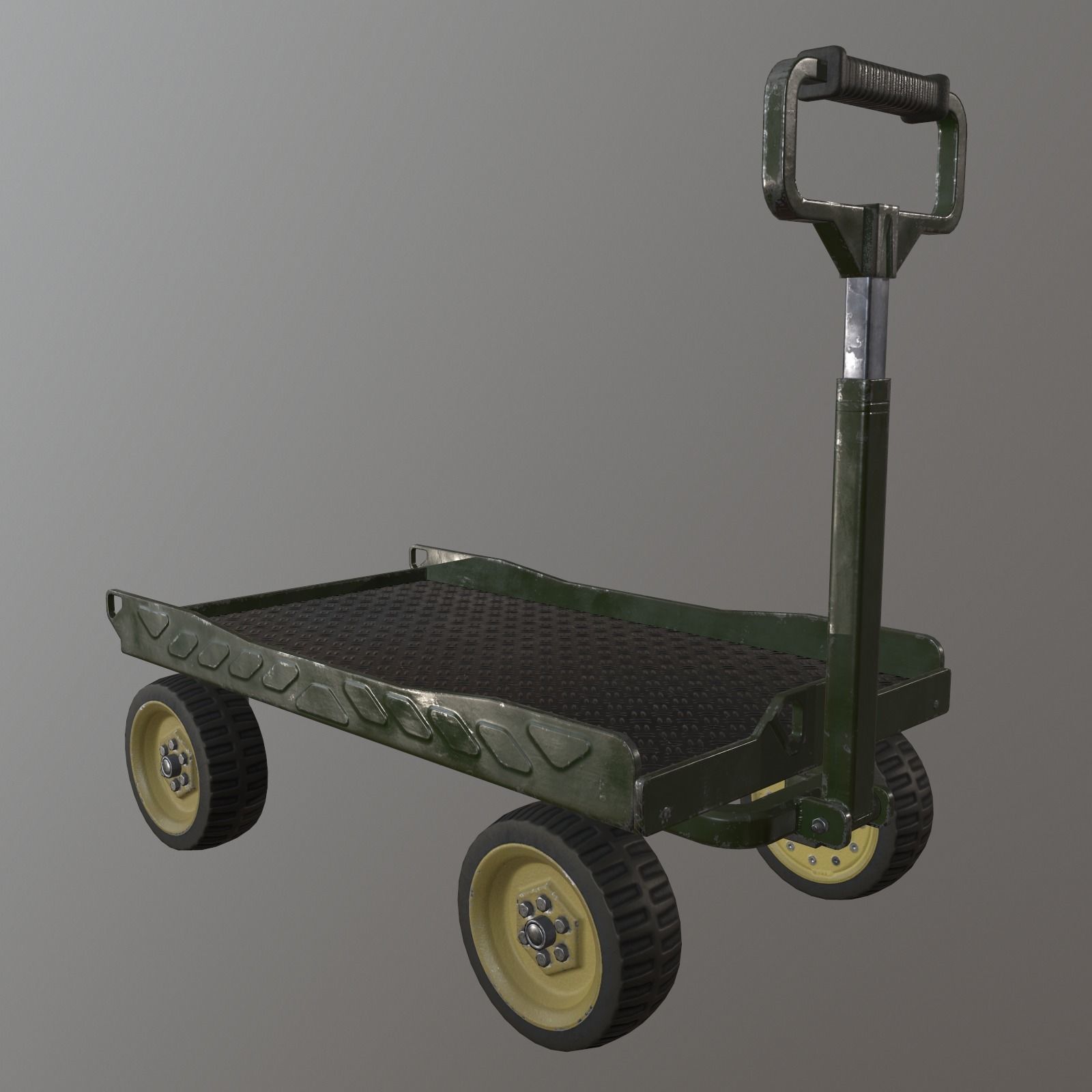 Industrial cart Low-poly 3D model_11