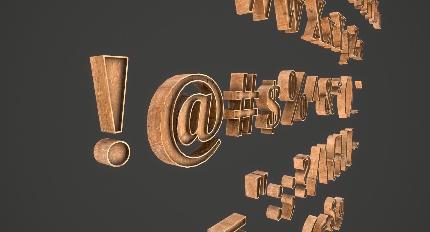 English Letters - Wood Low-poly 3D model_7