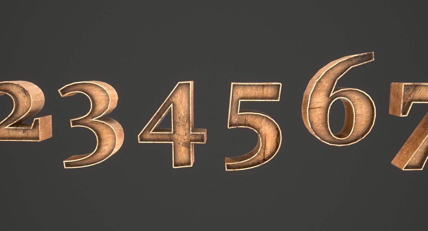 English Letters - Wood Low-poly 3D model_19