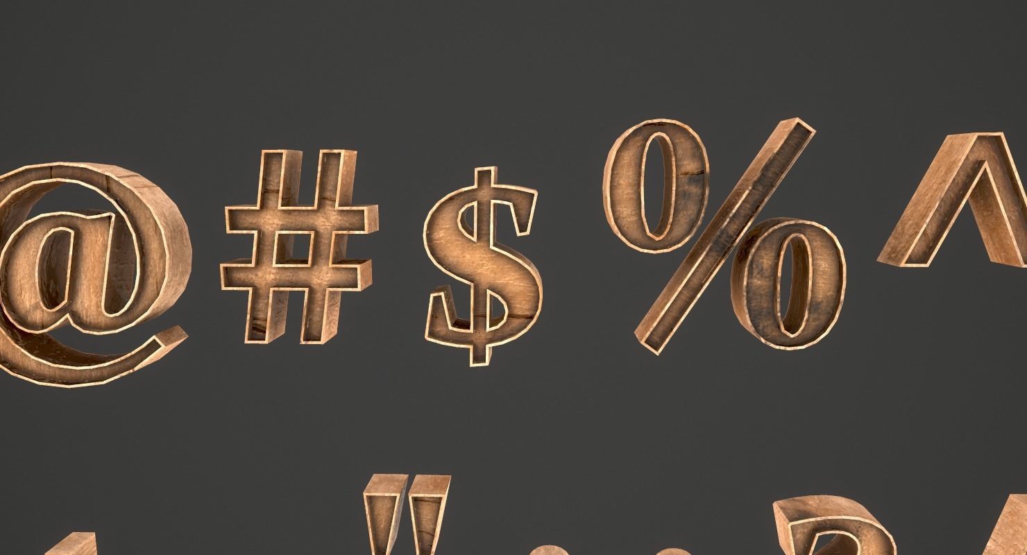 English Letters - Wood Low-poly 3D model_18