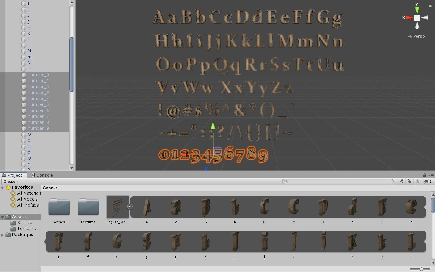 English Letters - Wood Low-poly 3D model_30