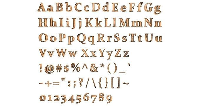 English Letters - Wood Low-poly 3D model