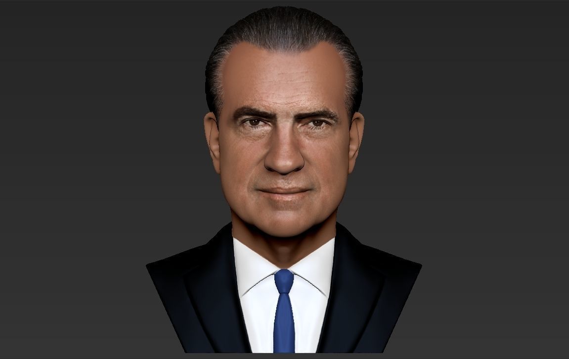 Richard Nixon bust ready for full color 3D printing 3D print model_17