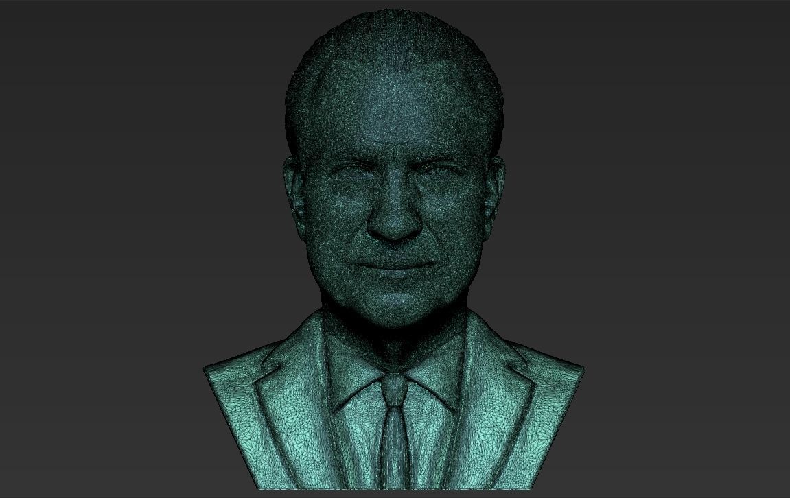 Richard Nixon bust ready for full color 3D printing 3D print model_48
