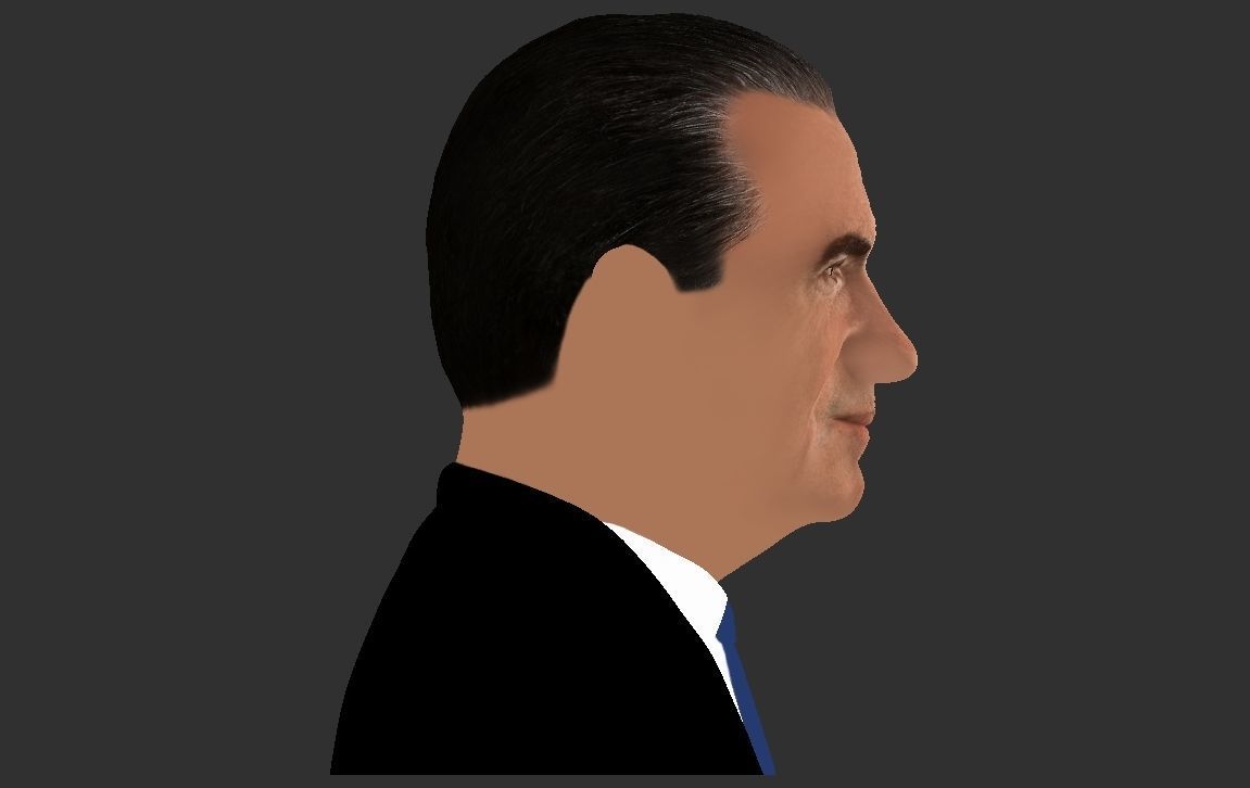 Richard Nixon bust ready for full color 3D printing 3D print model_24