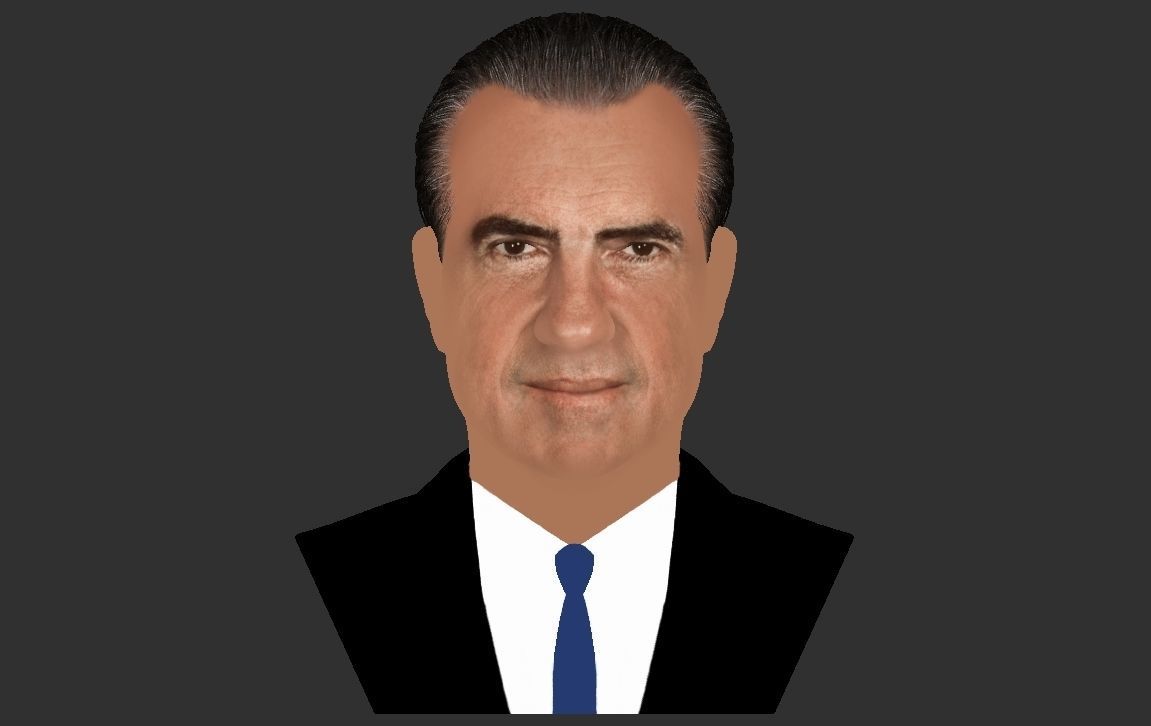 Richard Nixon bust ready for full color 3D printing 3D print model_20