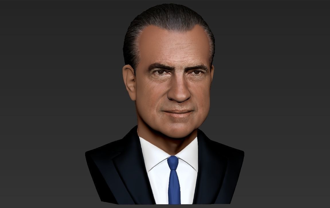 Richard Nixon bust ready for full color 3D printing 3D print model_19