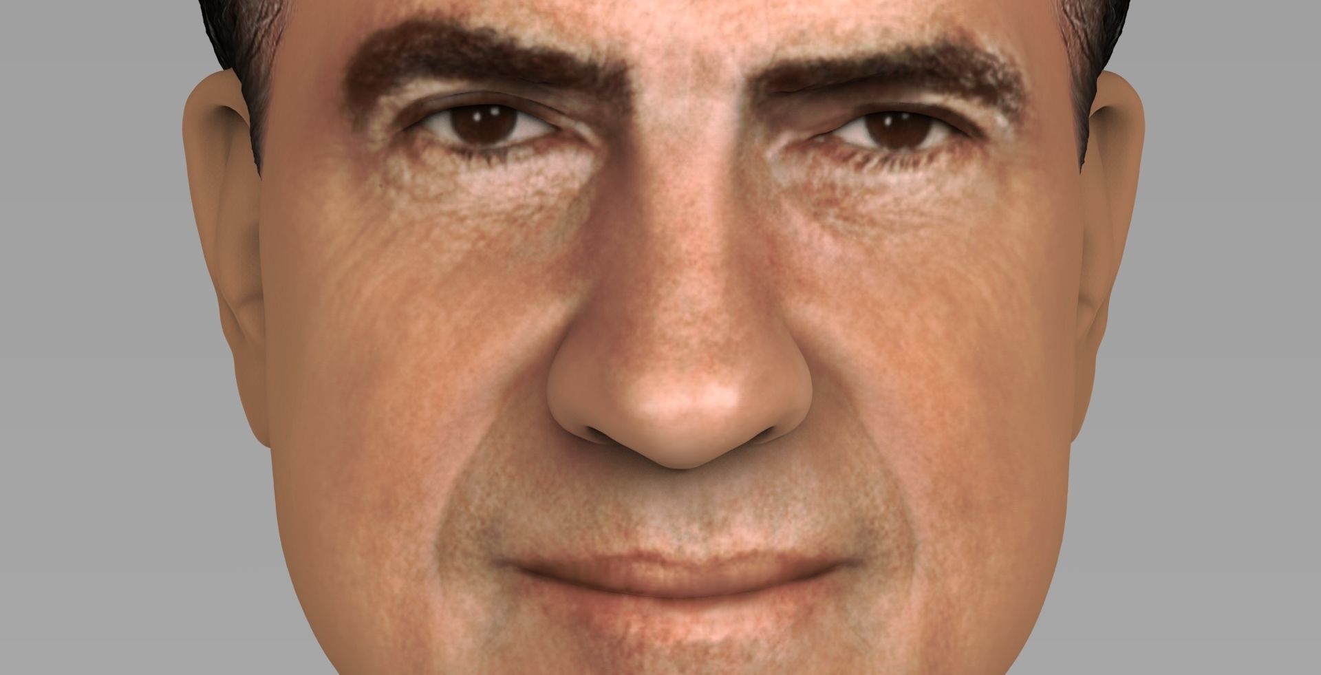 Richard Nixon bust ready for full color 3D printing 3D print model_12