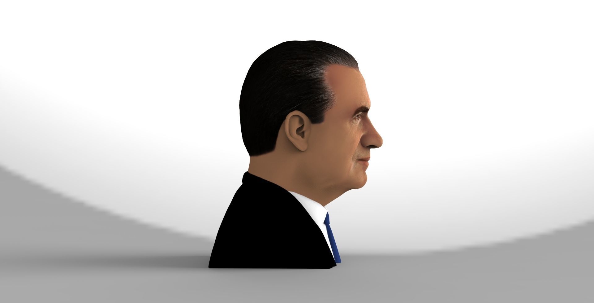 Richard Nixon bust ready for full color 3D printing 3D print model_7