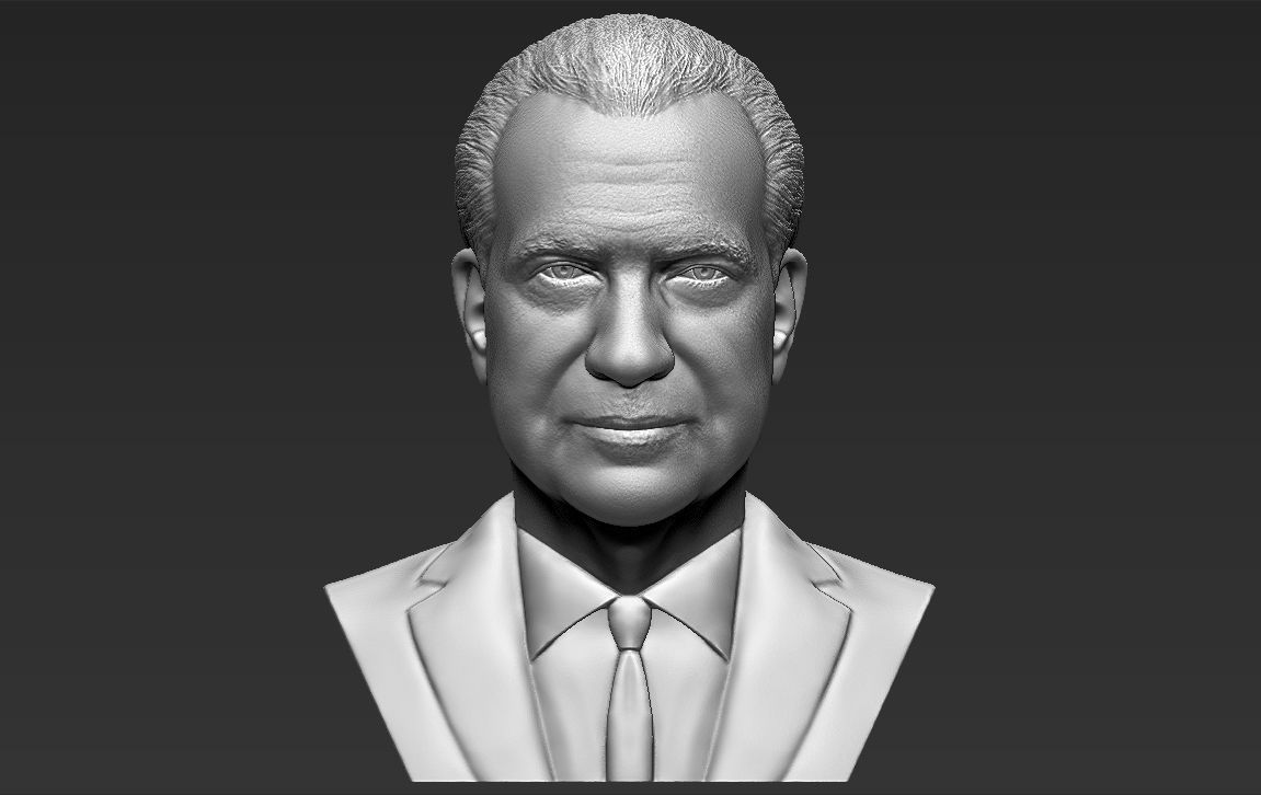 Richard Nixon bust ready for full color 3D printing 3D print model_26