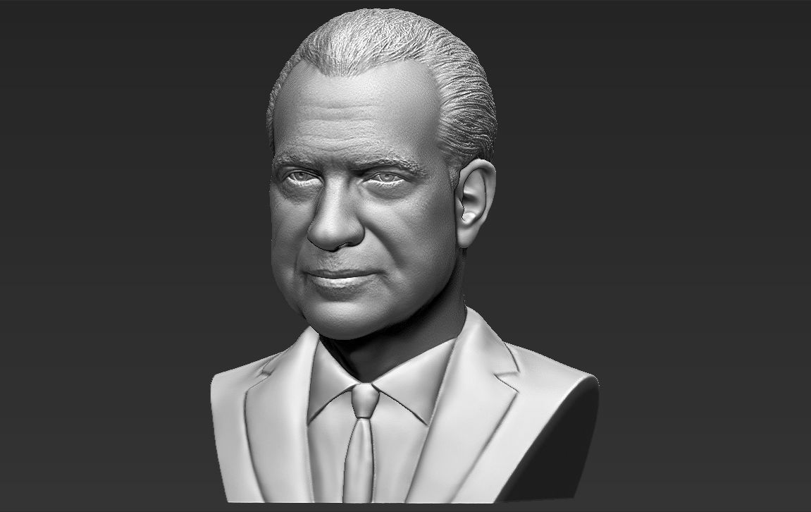 Richard Nixon bust ready for full color 3D printing 3D print model_27