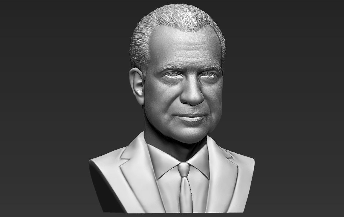 Richard Nixon bust ready for full color 3D printing 3D print model_35