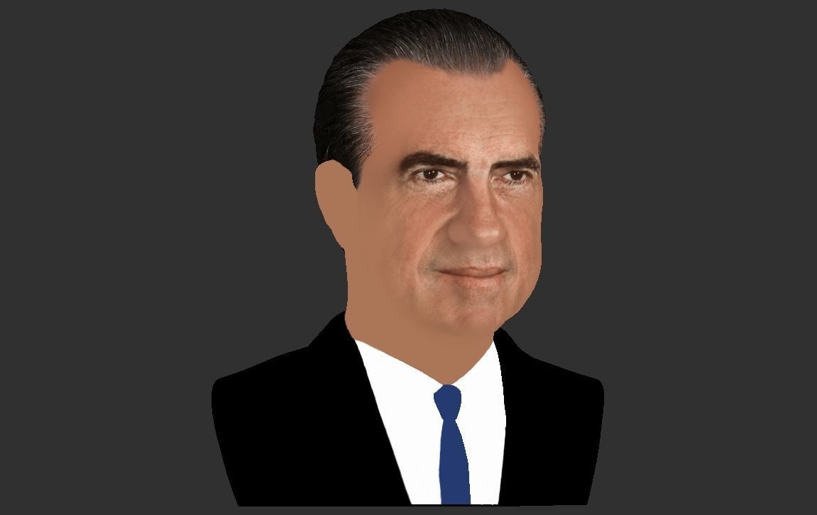 Richard Nixon bust ready for full color 3D printing 3D print model_21