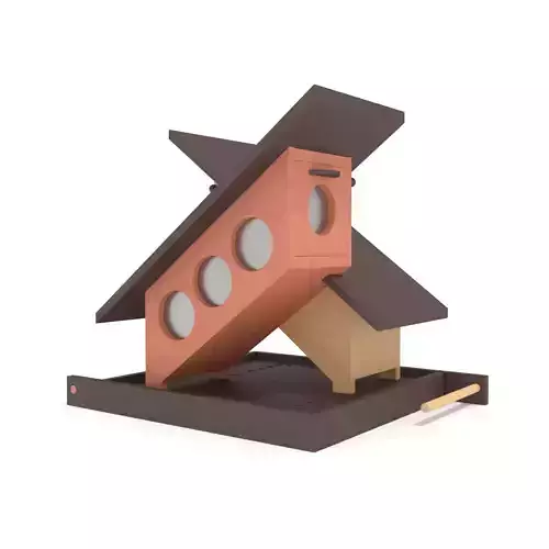 Wooden Bird Feeder - X 3D model
