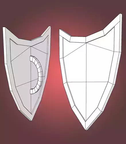 LowPoly Shield door handle Low-poly 3D model