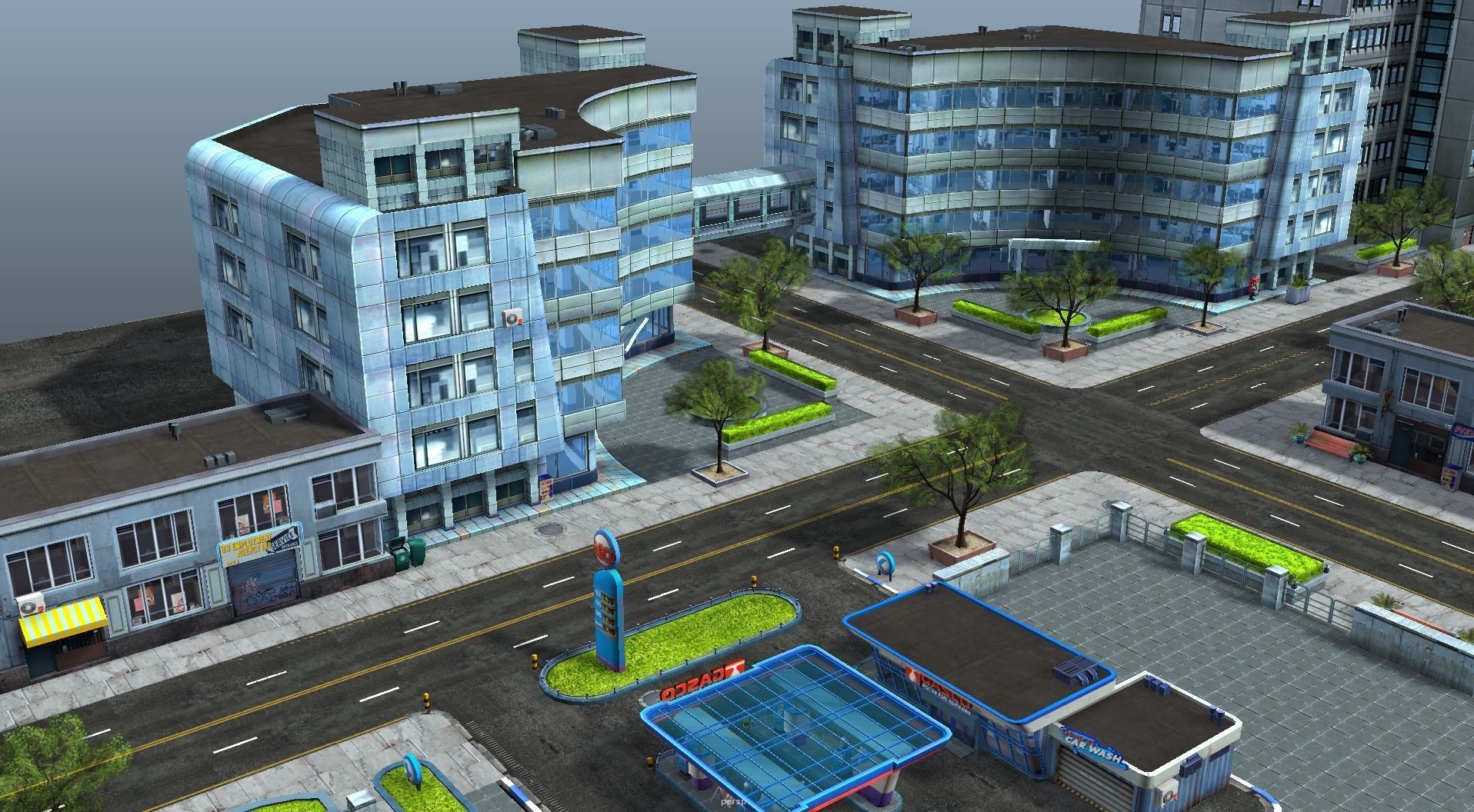 City Buildings and Props Pack - low poly Low-poly 3D model_23