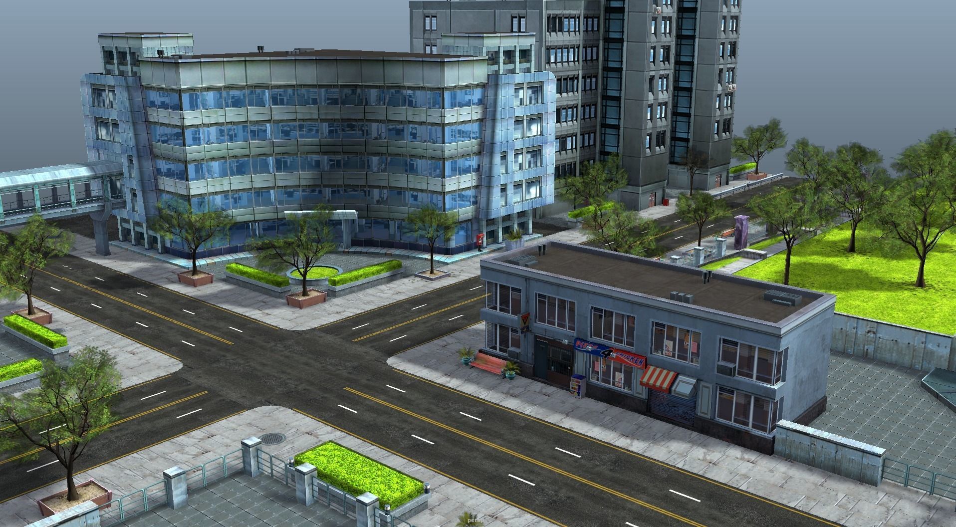 City Buildings and Props Pack - low poly Low-poly 3D model_10