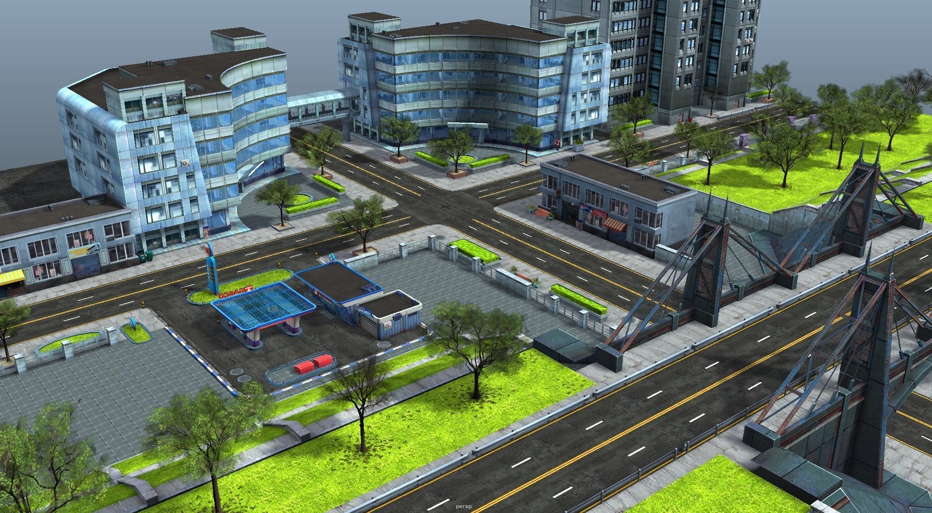 City Buildings and Props Pack - low poly Low-poly 3D model_2