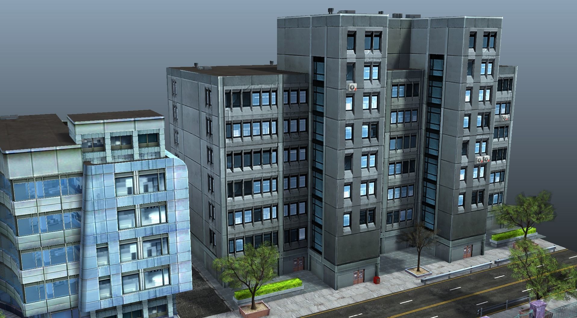 City Buildings and Props Pack - low poly Low-poly 3D model_8