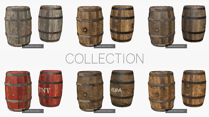 Wooden Barrel Assets Collection 