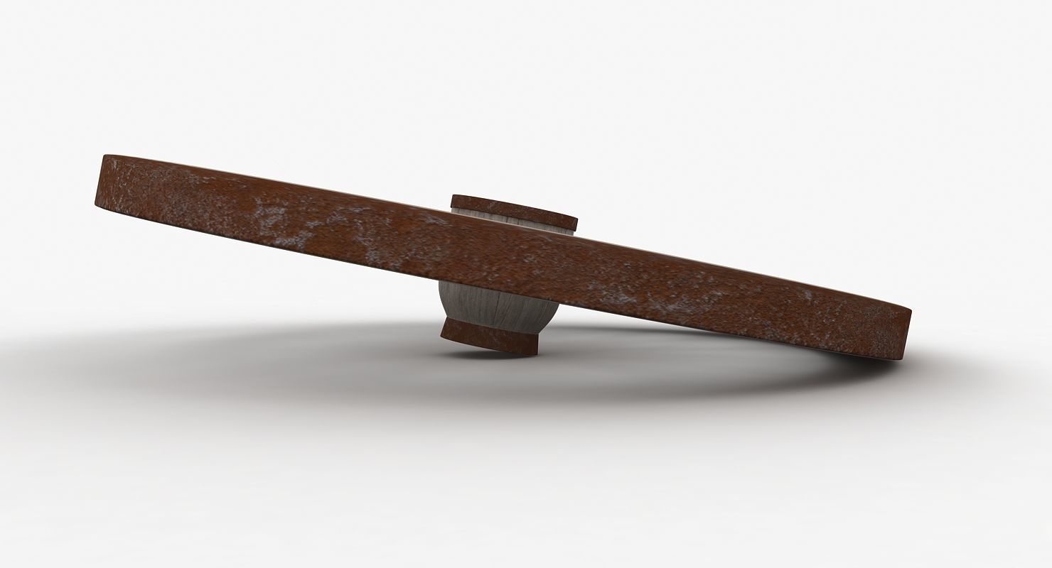 Old Wagon Wheel Low-poly 3D model_12