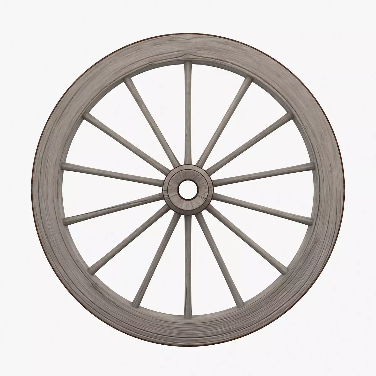 Old Wagon Wheel Low-poly 3D model_0