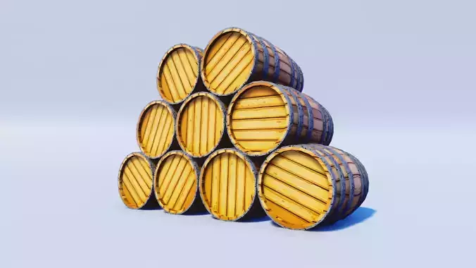 Cartoon Prop Essentials - Barrel Low-poly 3D model