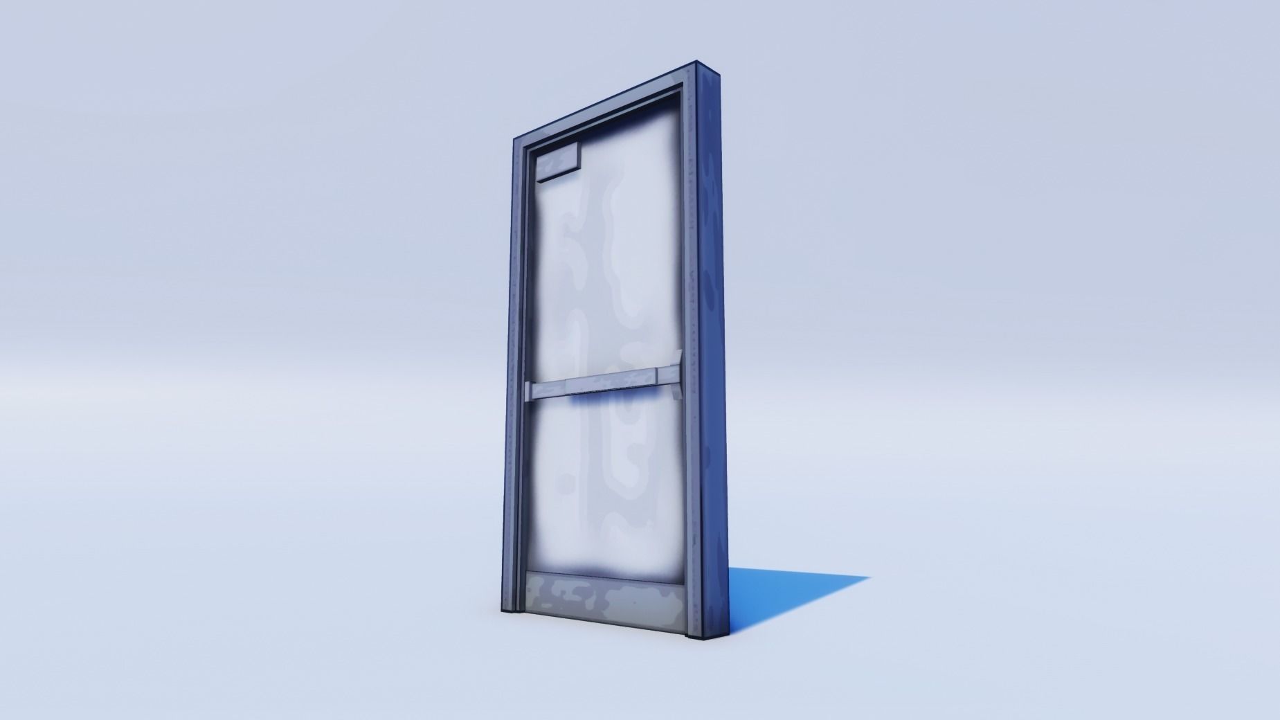 Cartoon Prop Essentials - Metal Door Low-poly 3D model_1