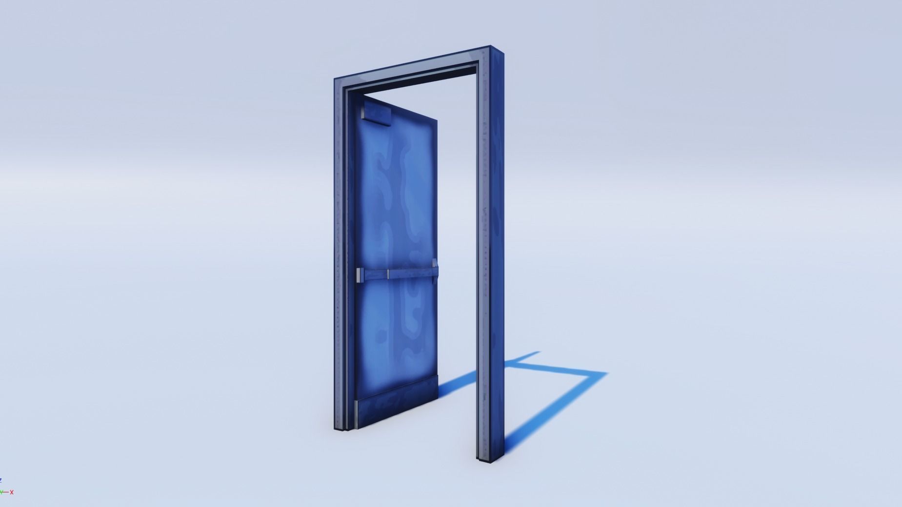 Cartoon Prop Essentials - Metal Door Low-poly 3D model_3