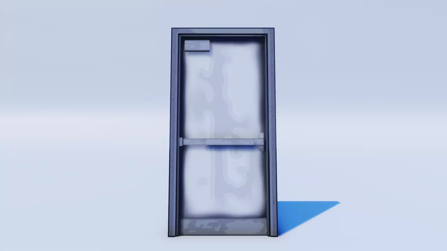 Cartoon Prop Essentials - Metal Door Low-poly 3D model_0