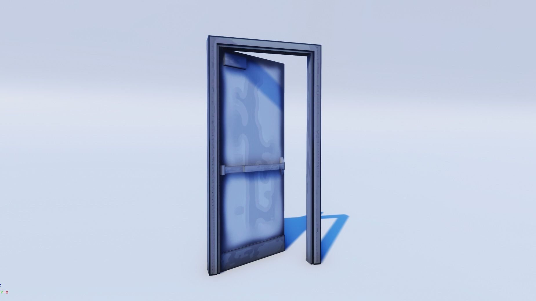 Cartoon Prop Essentials - Metal Door Low-poly 3D model_2