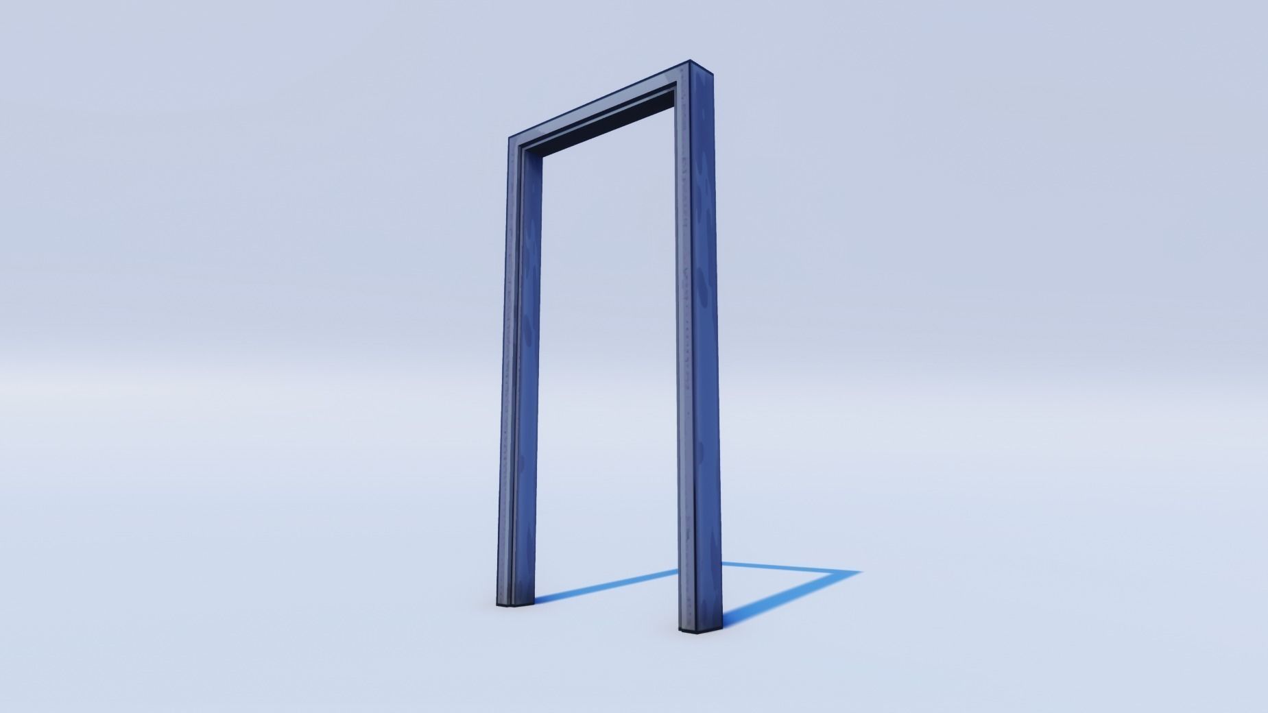 Cartoon Prop Essentials - Metal Door Low-poly 3D model_4