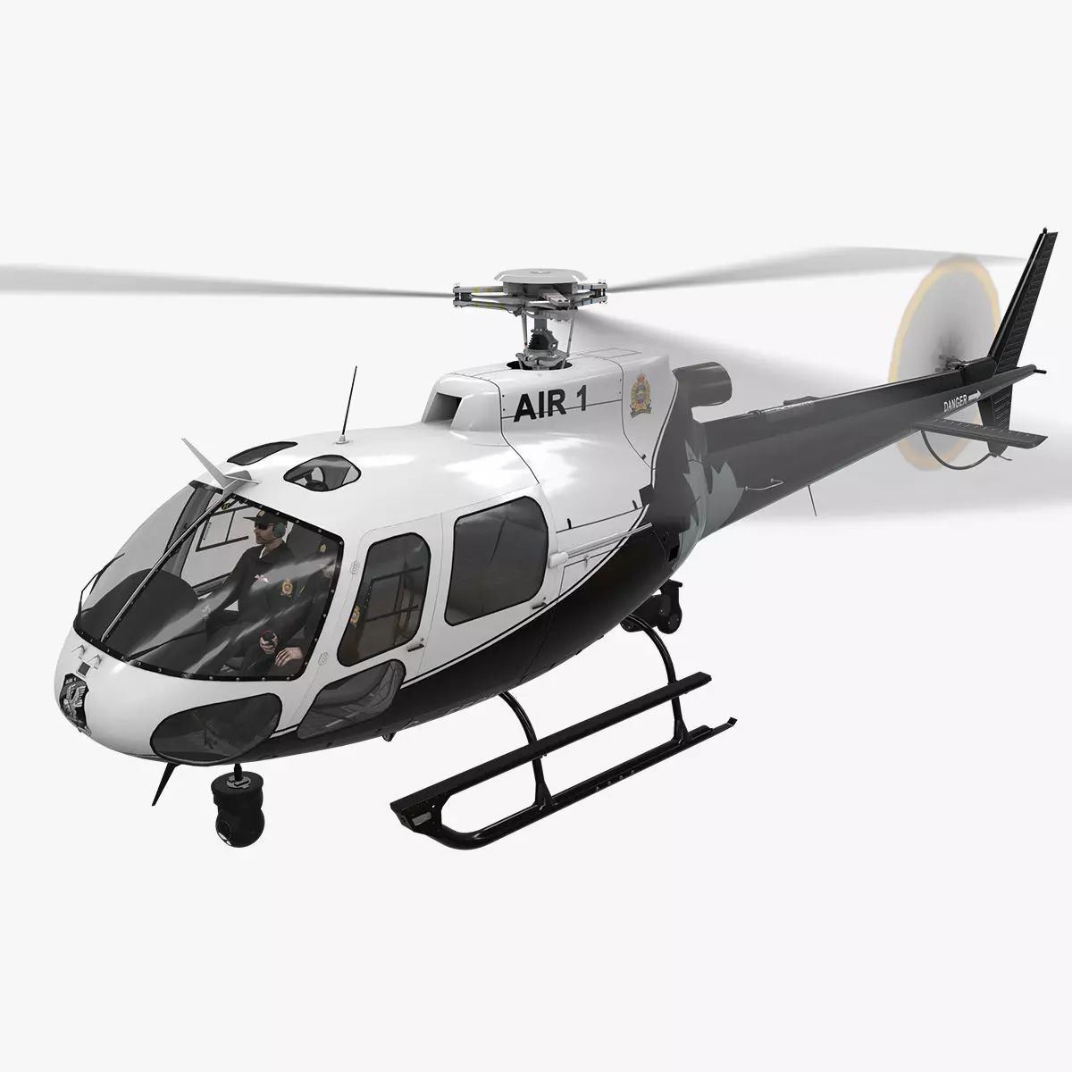 AS-350 Edmonton Police Service Animated Low-poly 3D model_0