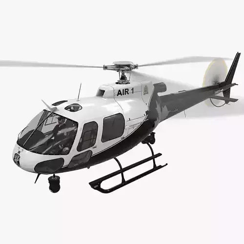 AS-350 Edmonton Police Service Animated Low-poly 3D model