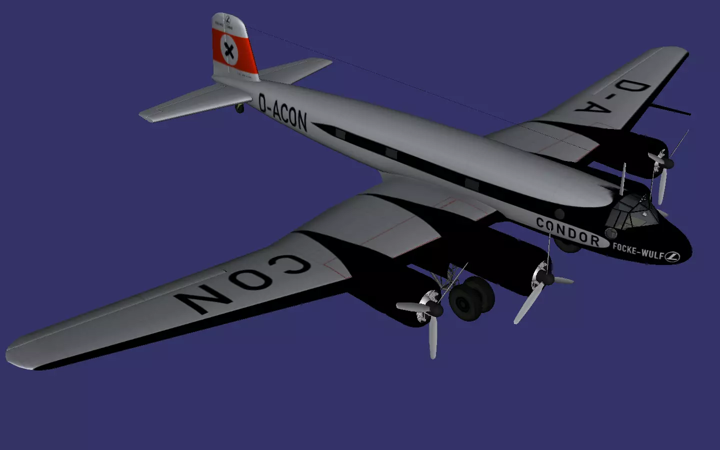 Focke-Wulf Fw 200 Low-poly 3D model