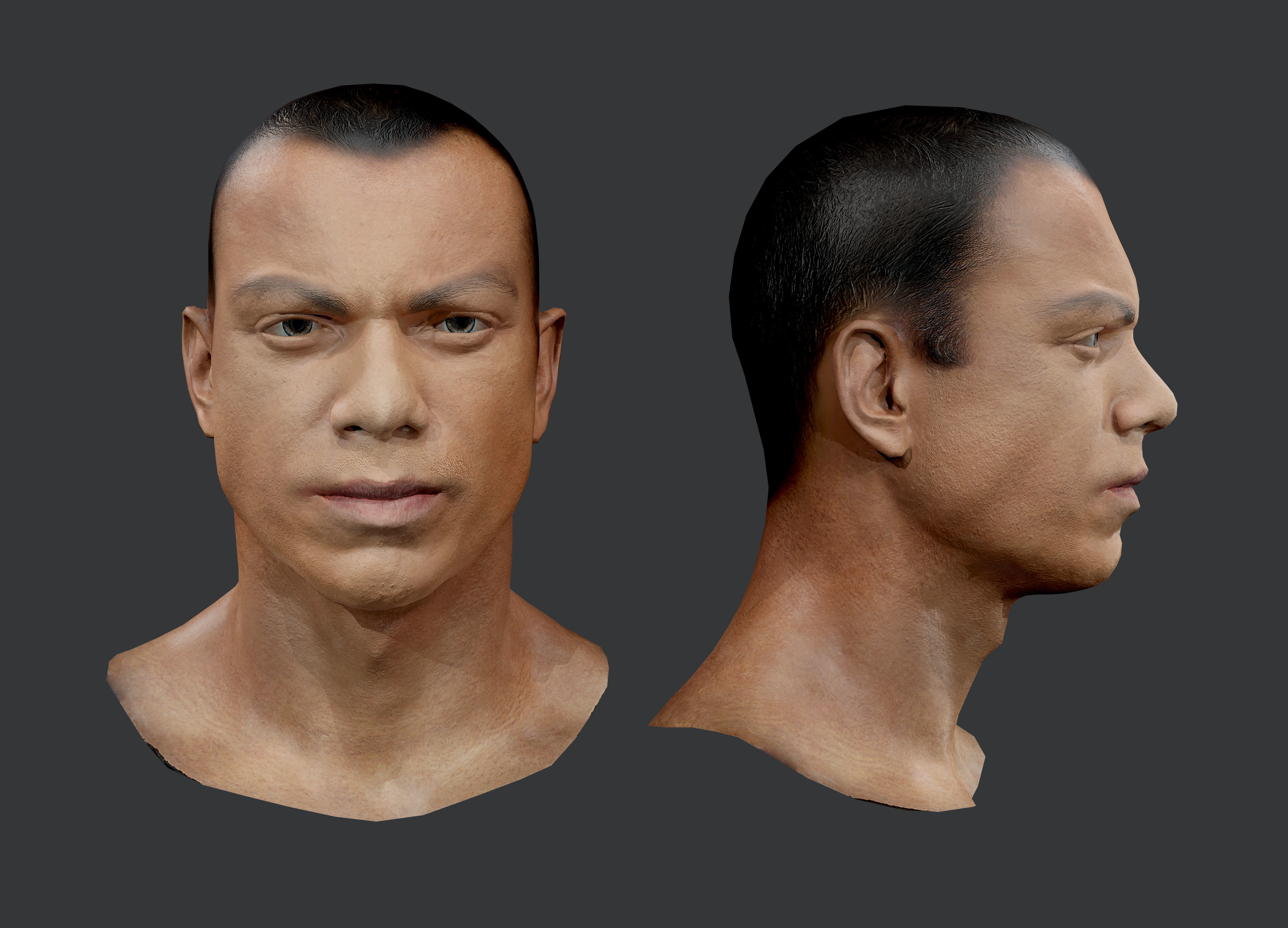 Male Human Character Head Game Ready 01