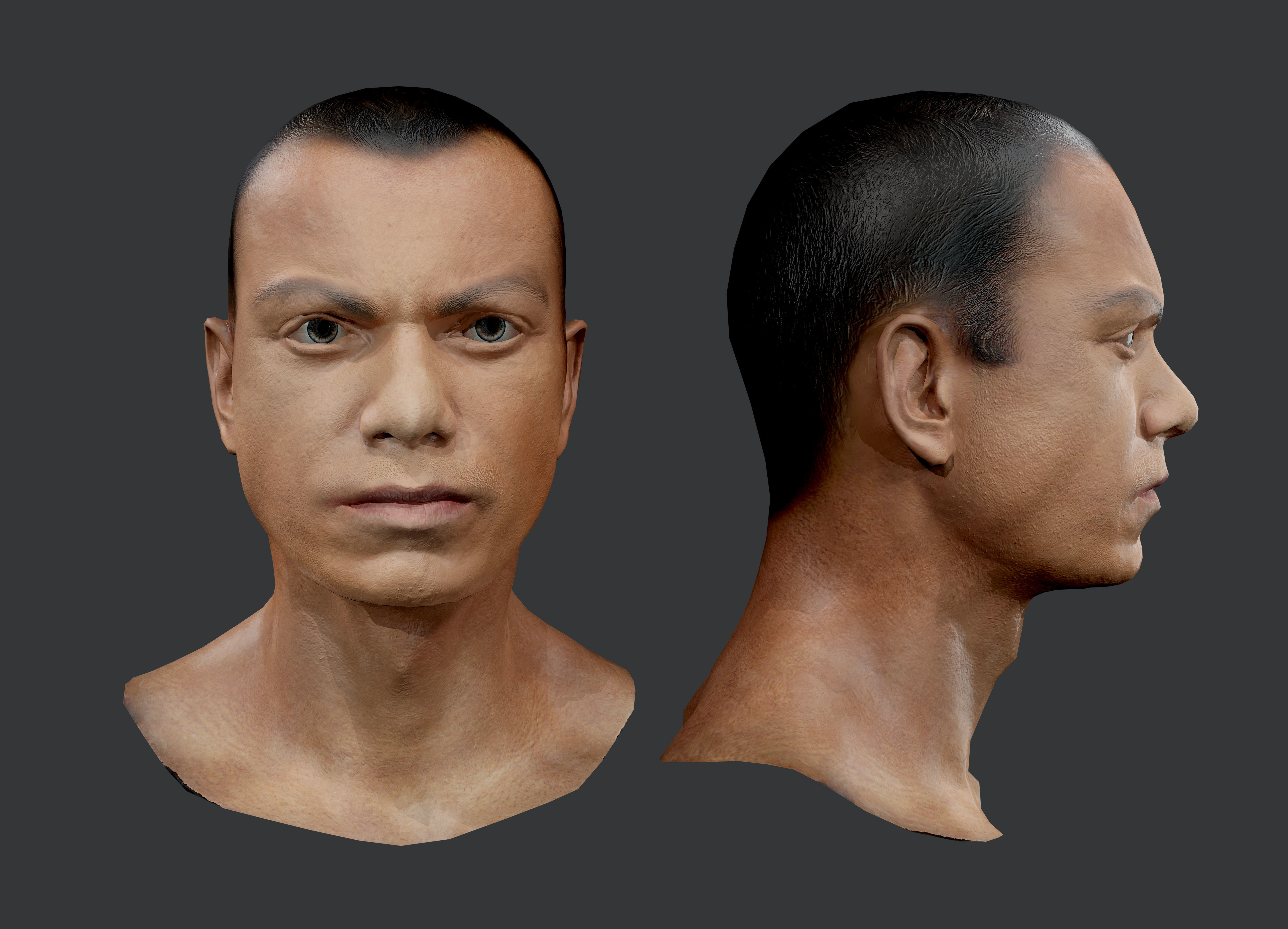 Male Human Character Head Game Ready 02