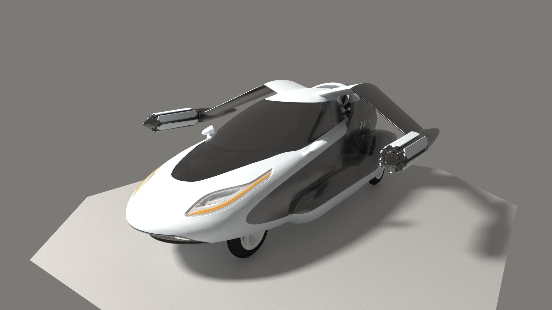 TF-X Flying car Air vehicle Cars of the future 3D model_6