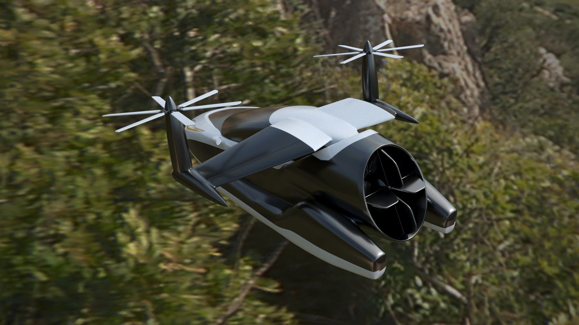TF-X Flying car Air vehicle Cars of the future 3D model_2