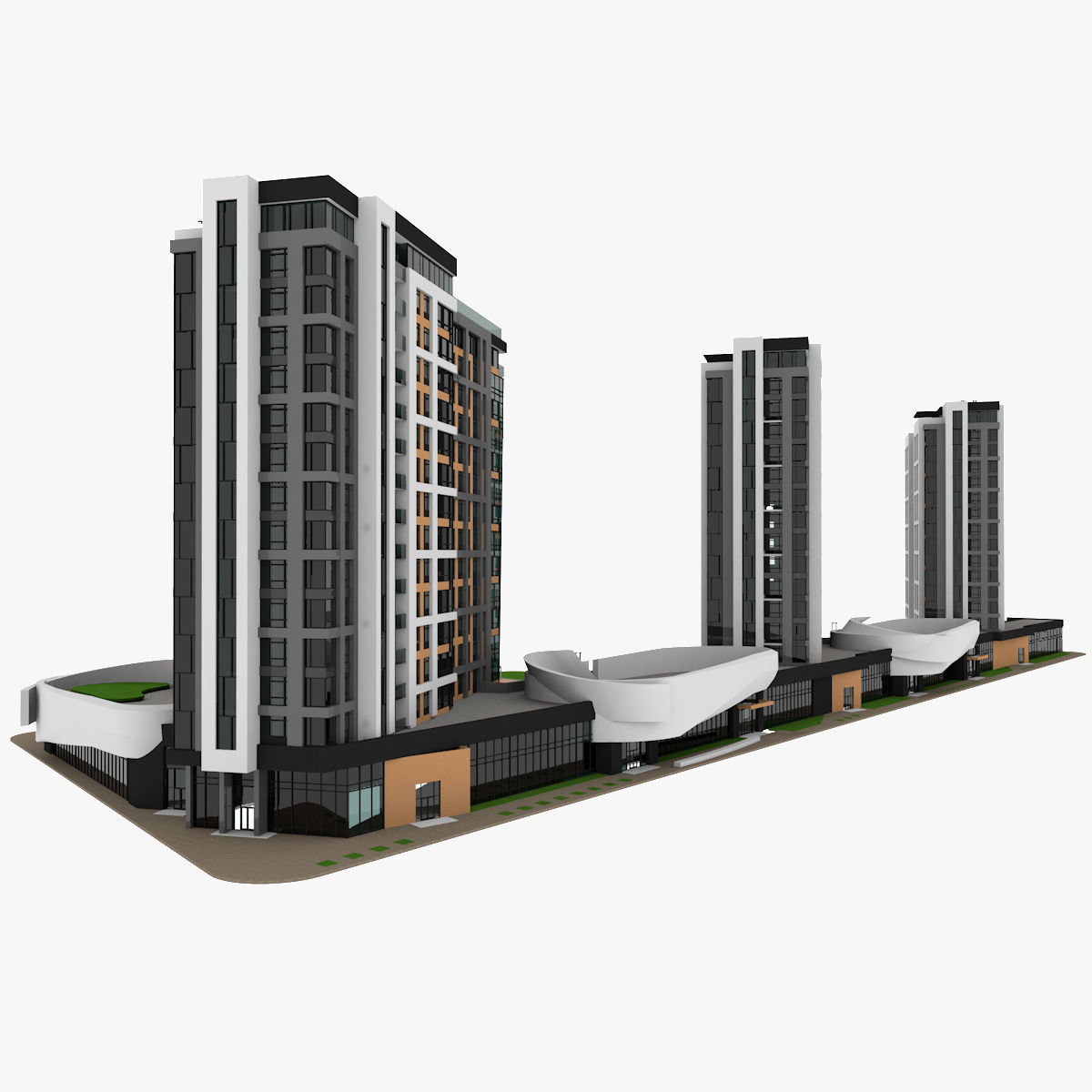 Residential Building 3D model_0
