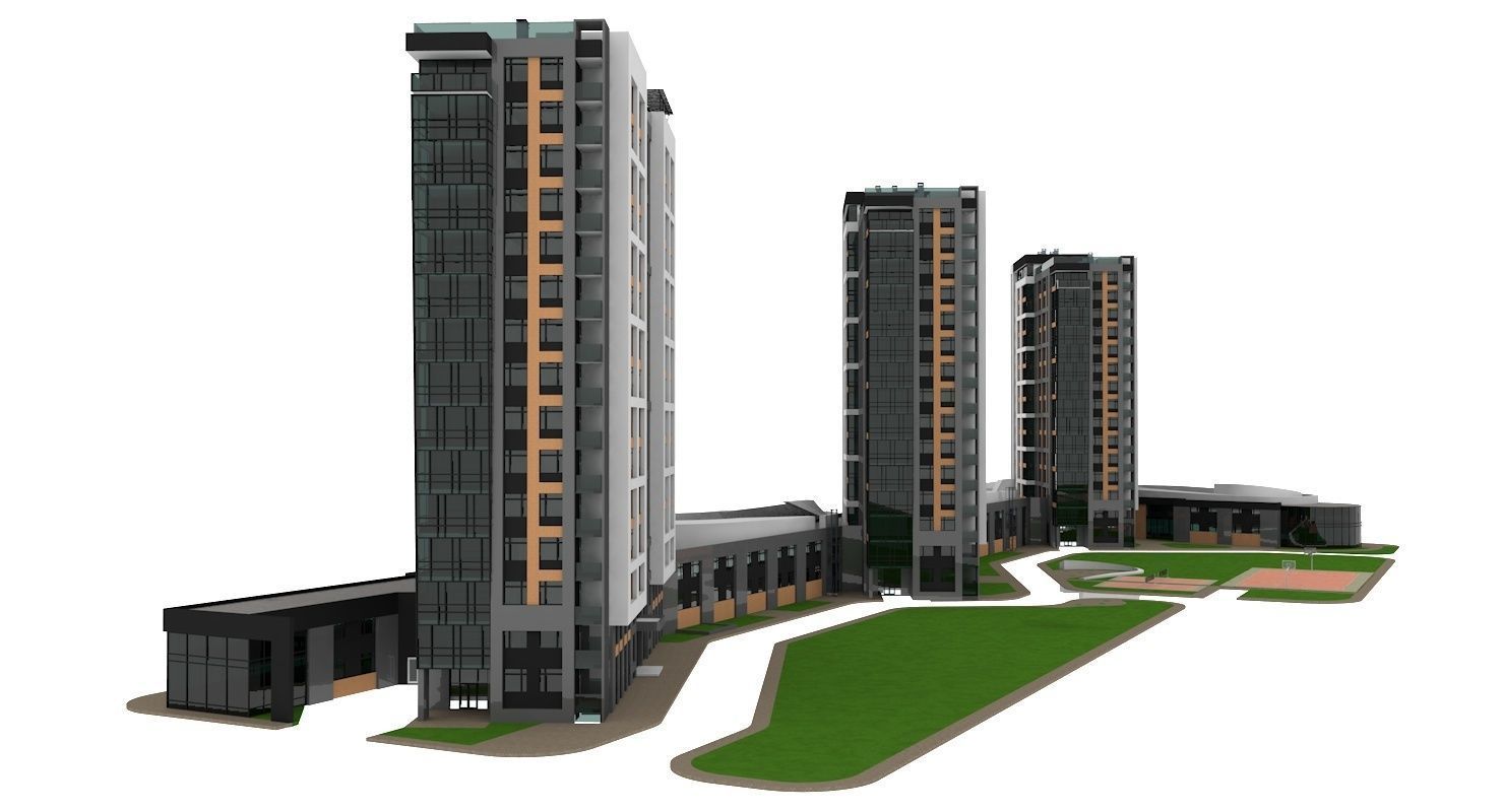 Residential Building 3D model_2
