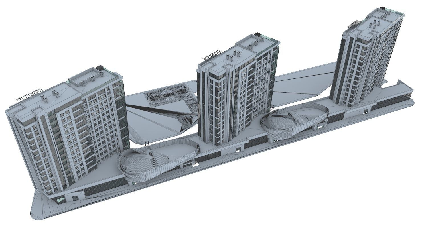 Residential Building 3D model_8