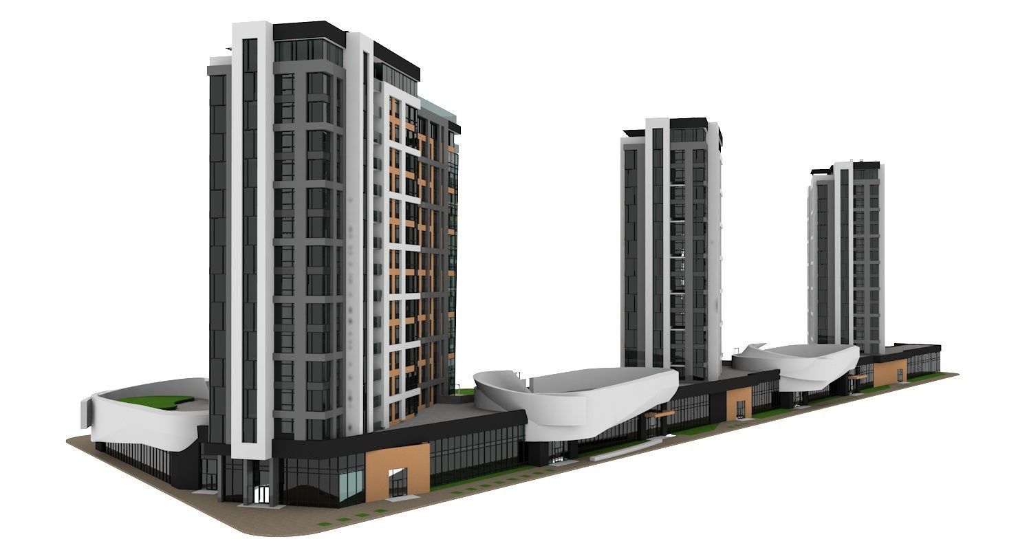 Residential Building 3D model_1
